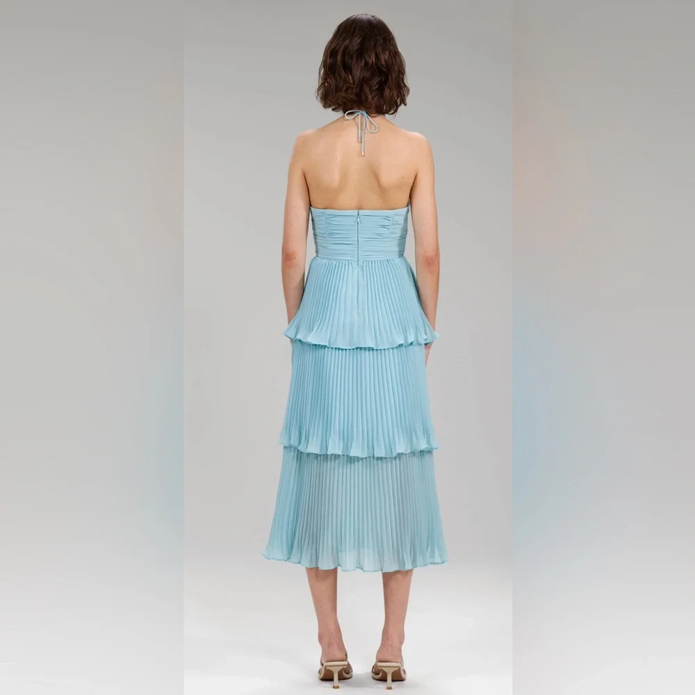 NWT 🔥🔥 Self Portrait Chiffon Midi Dress - Picture 3 of 14